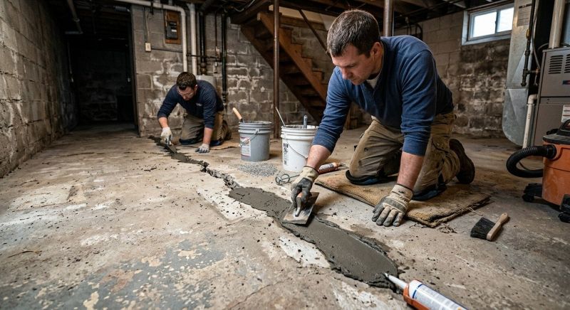 Cracked Basement Floor Repair in Palm Beach County, FL
